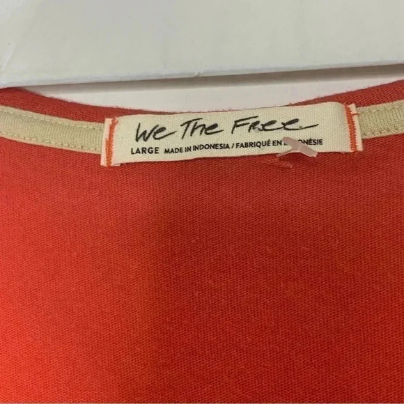 Free People Heart Of Mine Peplum Top sz Large in Camelia Combo Red layered - Picture 7 of 9